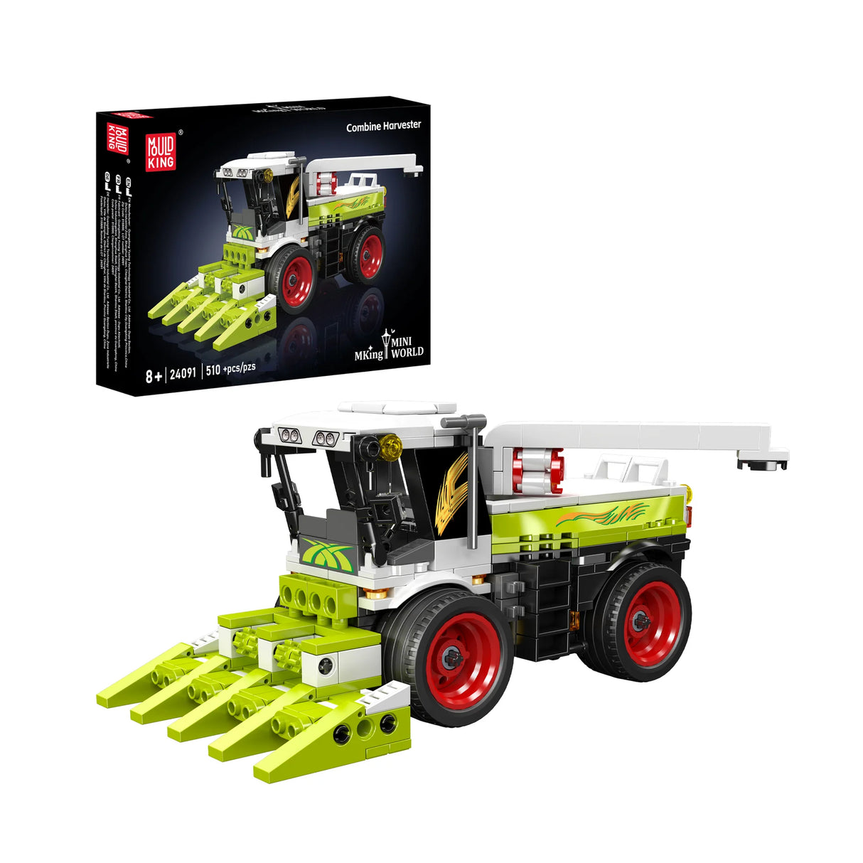 Mould King Mähdrescher Bausatz mit 510 Teilen und Verpackung