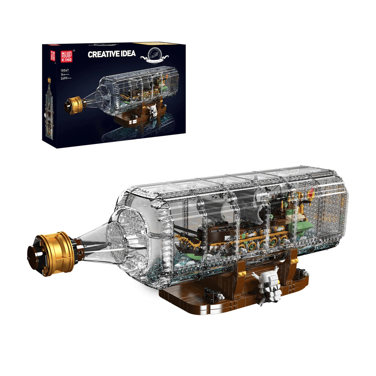Mould King Creative Idea 13067 Schiff in einer Flasche Bausatz mit 2499 Teilen
