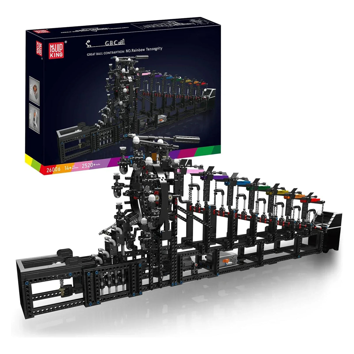 Mould King Great Ball Contraption NO.Rainbow Tensegrity Bausatz mit Verpackung