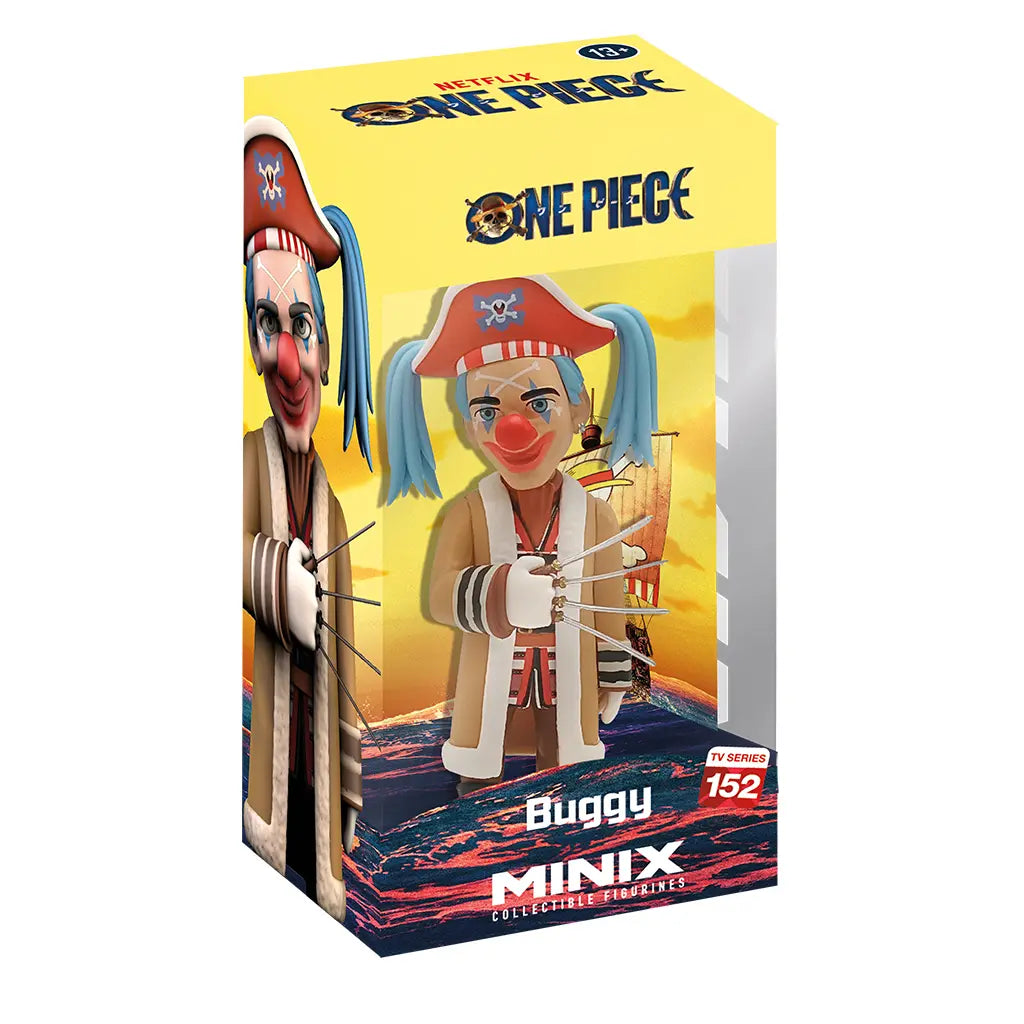 Minix Sammelfigur von Buggy aus One Piece in Verpackung