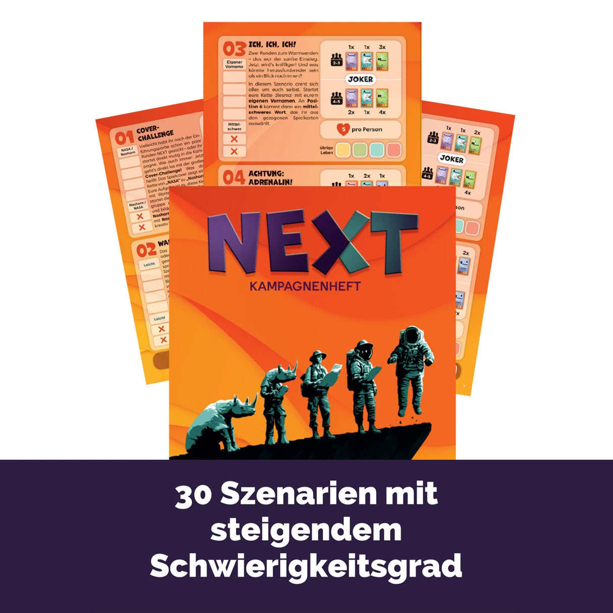 NEXT Kampagnenheft mit 30 Szenarien und steigendem Schwierigkeitsgrad
