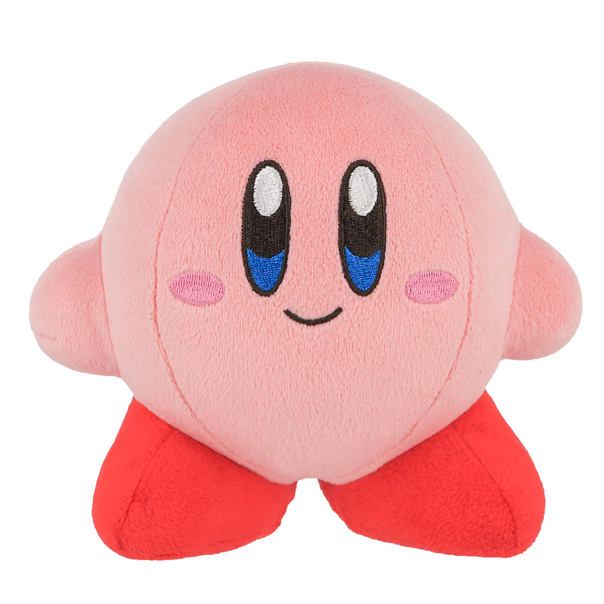 Rosa Kirby Plüschfigur mit roten Füßen
