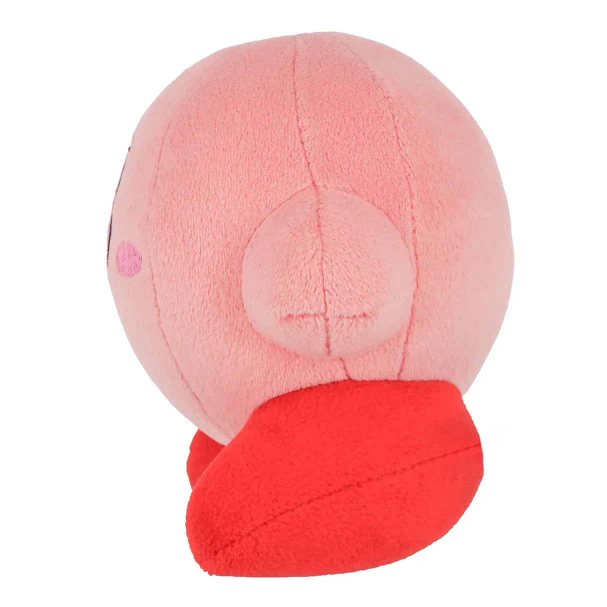 Rosa Kirby Plüschfigur von der Seite gesehen