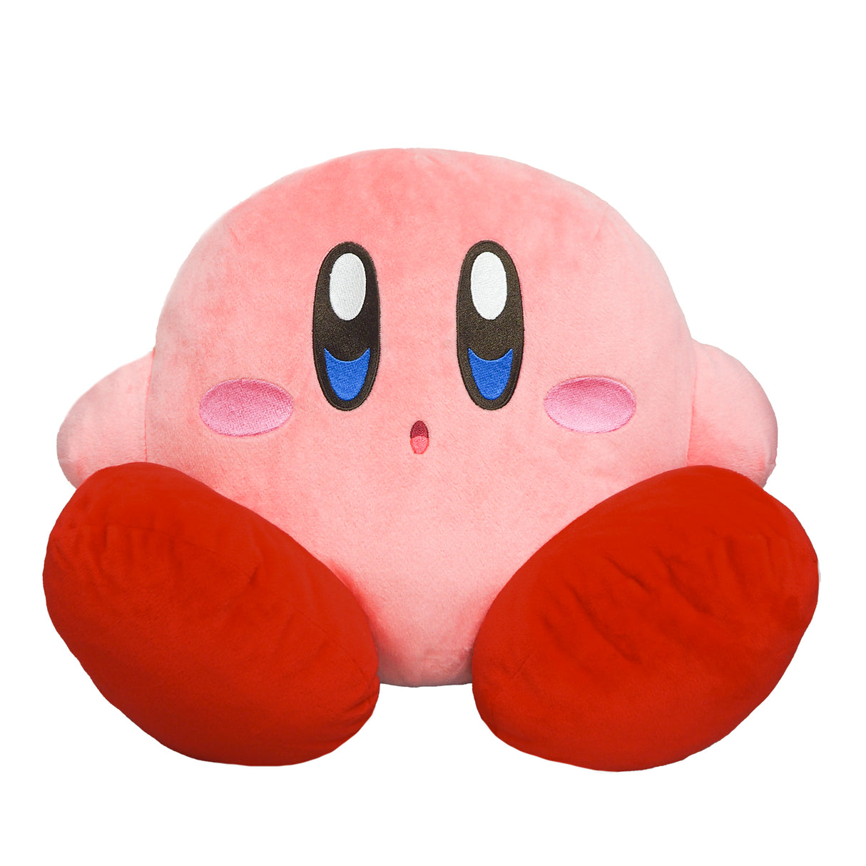 Rosa Kirby Plüschfigur mit roten Füßen