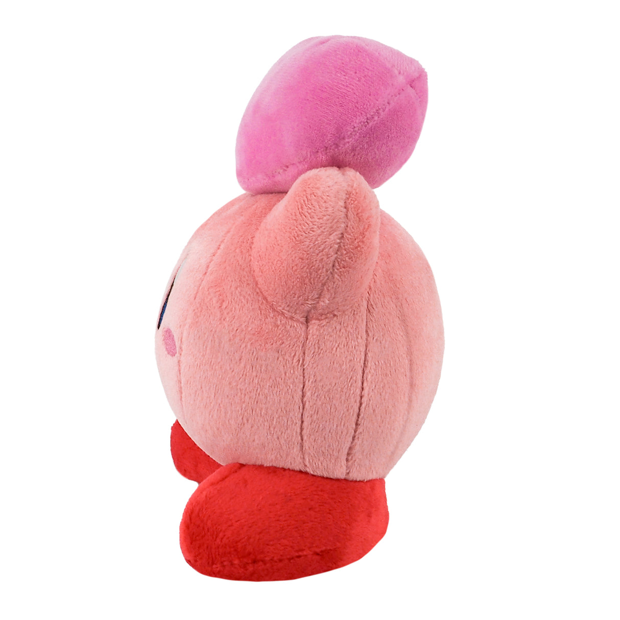 Rosa Kirby Plüschfigur von der Seite gesehen