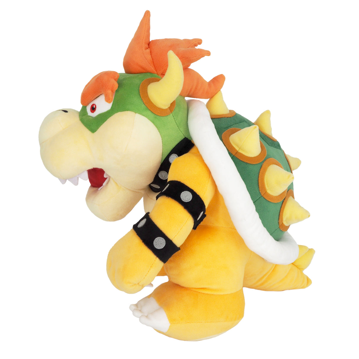 Plüschfigur von Bowser aus Super Mario mit grünem Panzer und Stacheln
