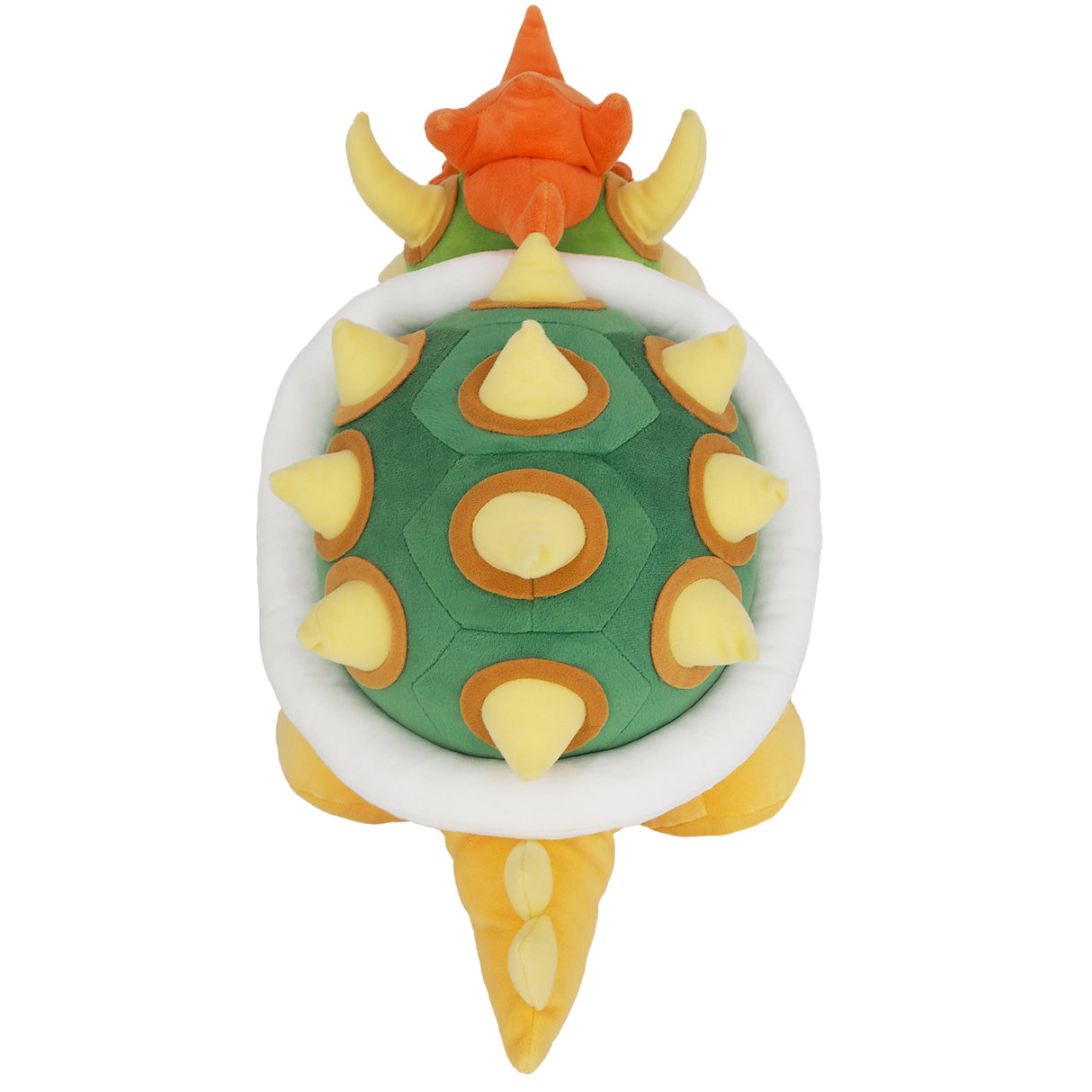 Plüschfigur von Bowser aus Super Mario von oben betrachtet