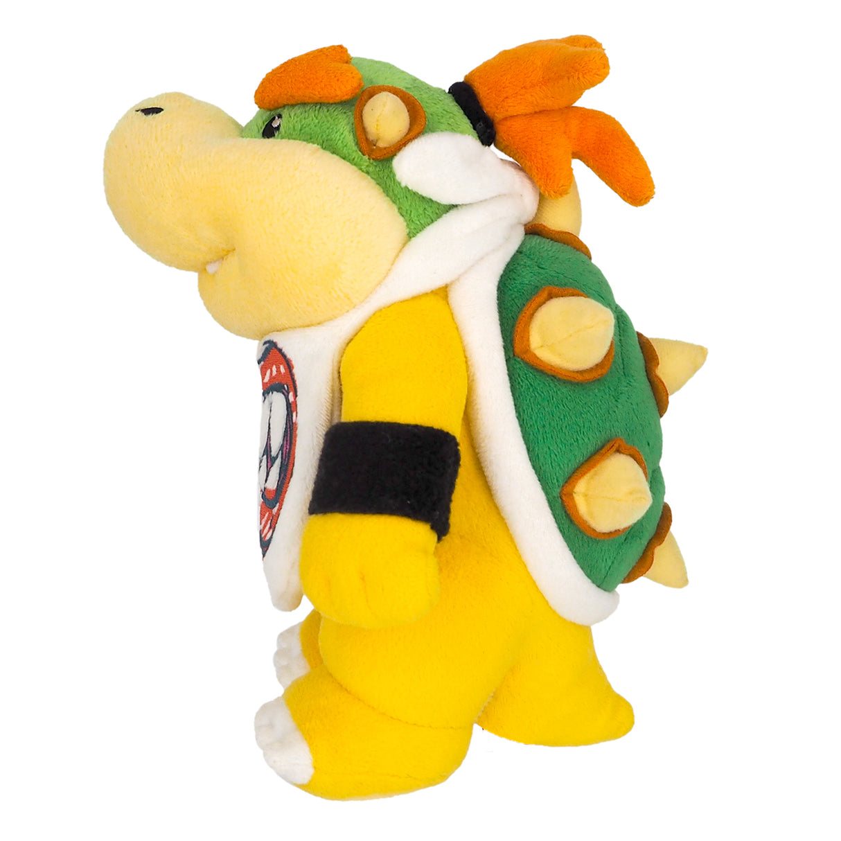 Plüschfigur Bowser Jr mit grünem Panzer und orangefarbenen Haaren