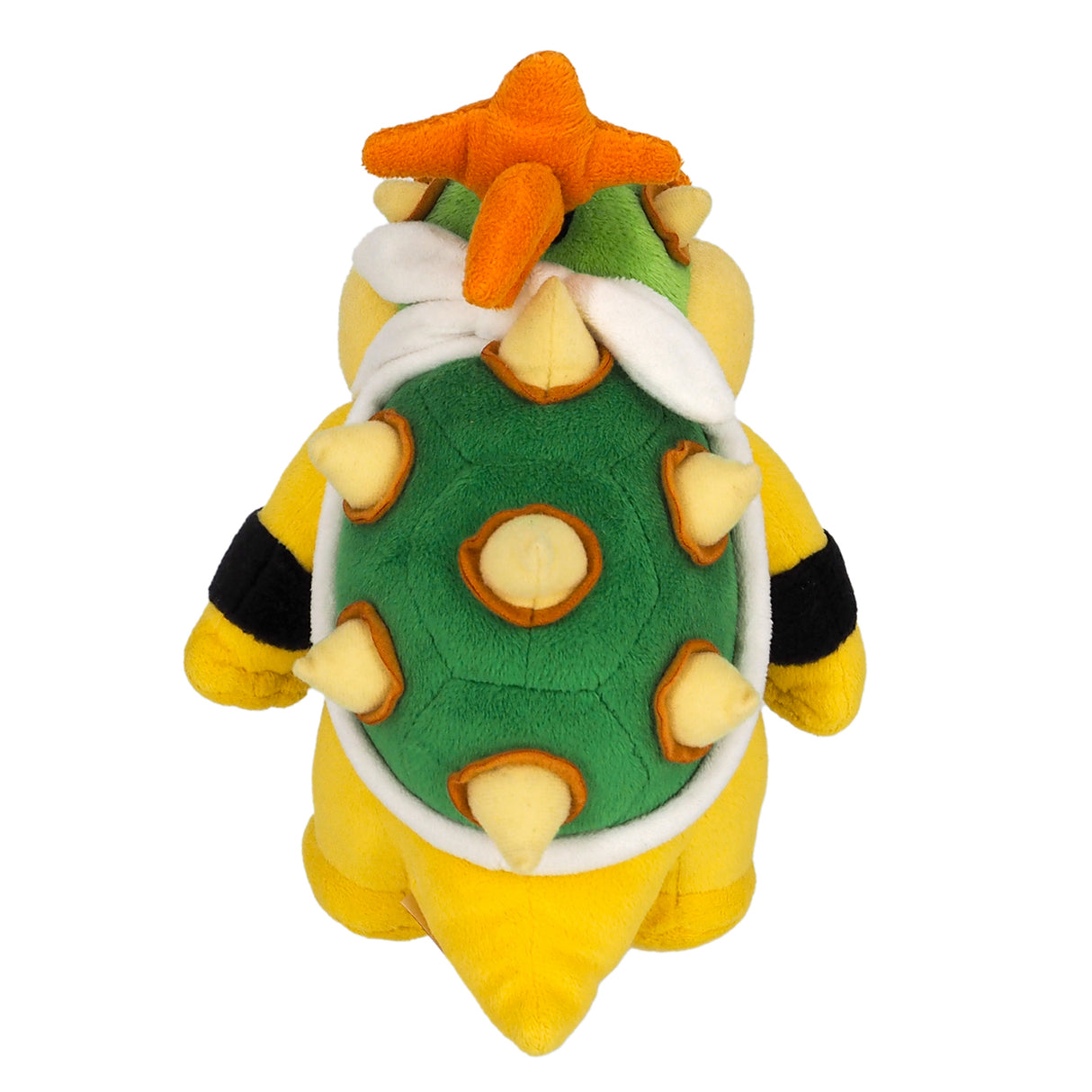 Plüschfigur Bowser Jr von hinten mit grünem Stachelpanzer