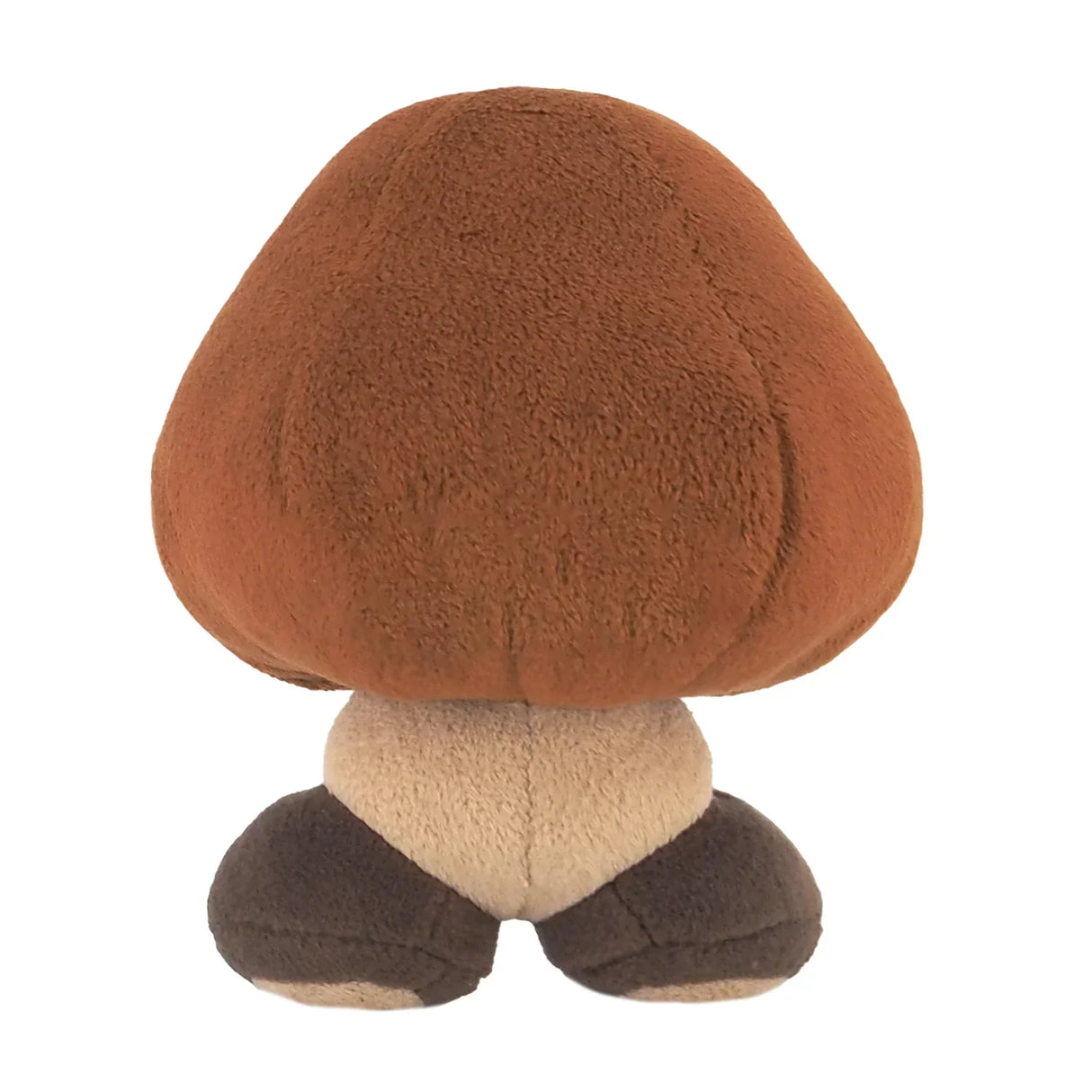 Plüschfigur eines Gumba von hinten gesehen