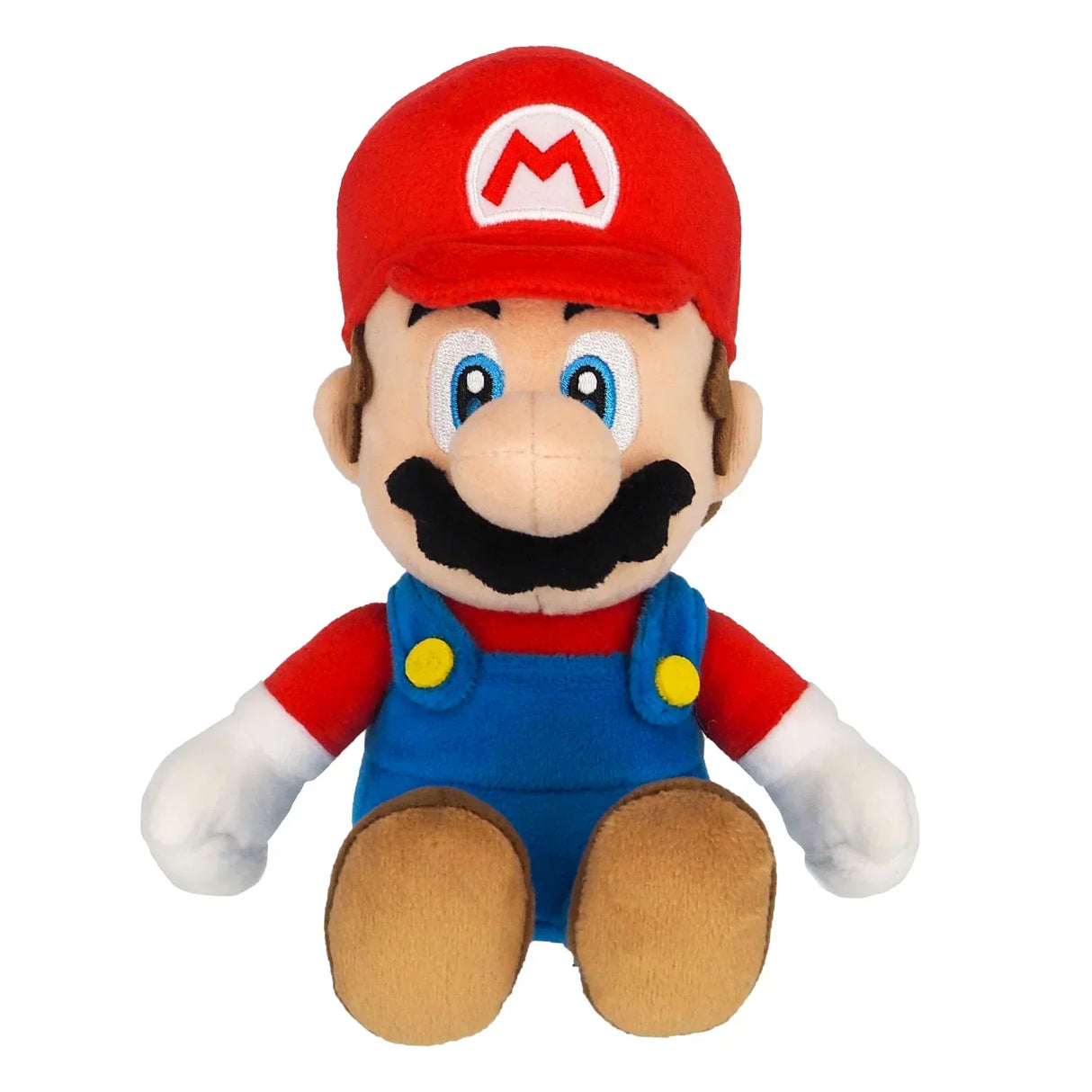 Plüschfigur von Super Mario mit roter Mütze und blauer Latzhose