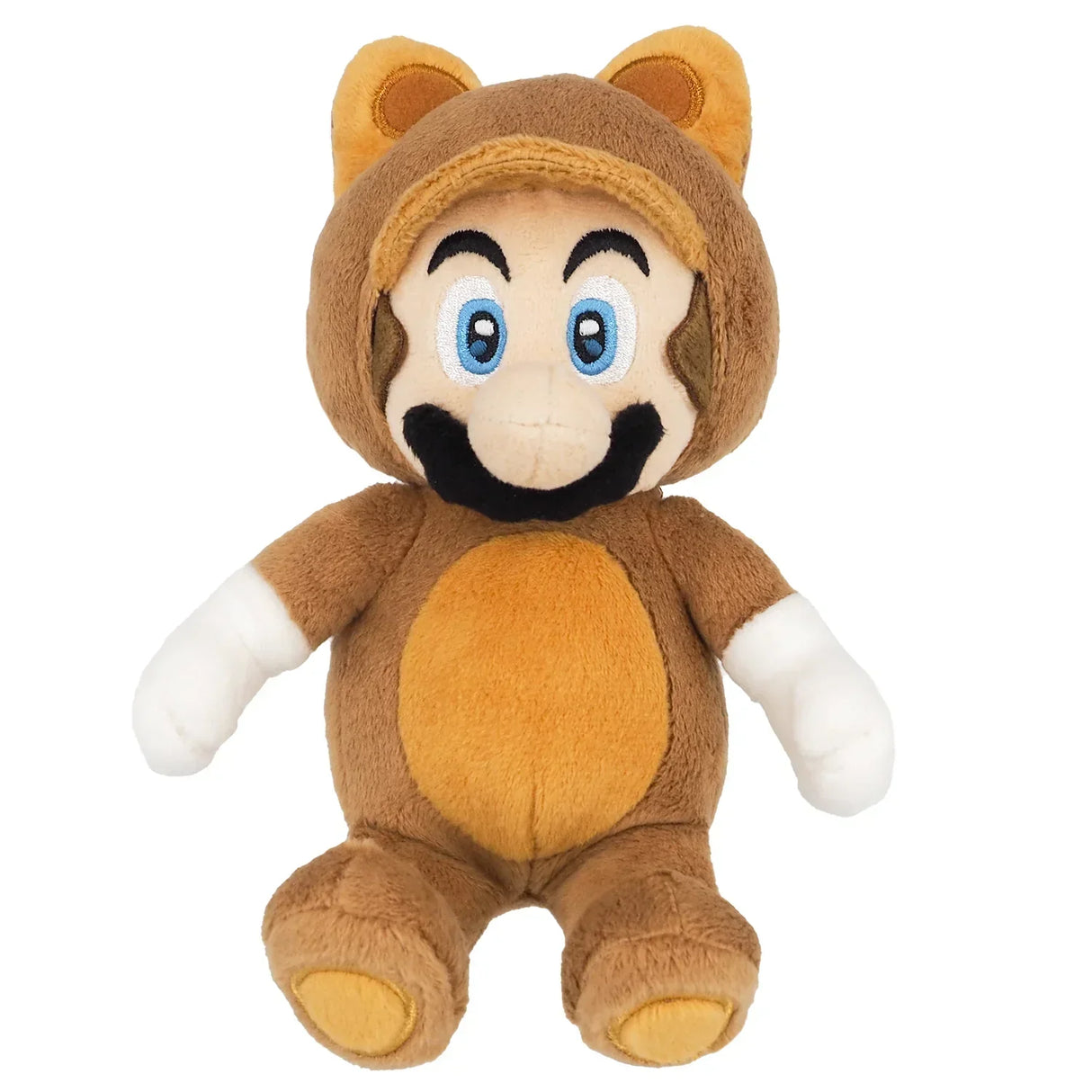 Plüschfigur von Mario im braunen Tanooki Anzug