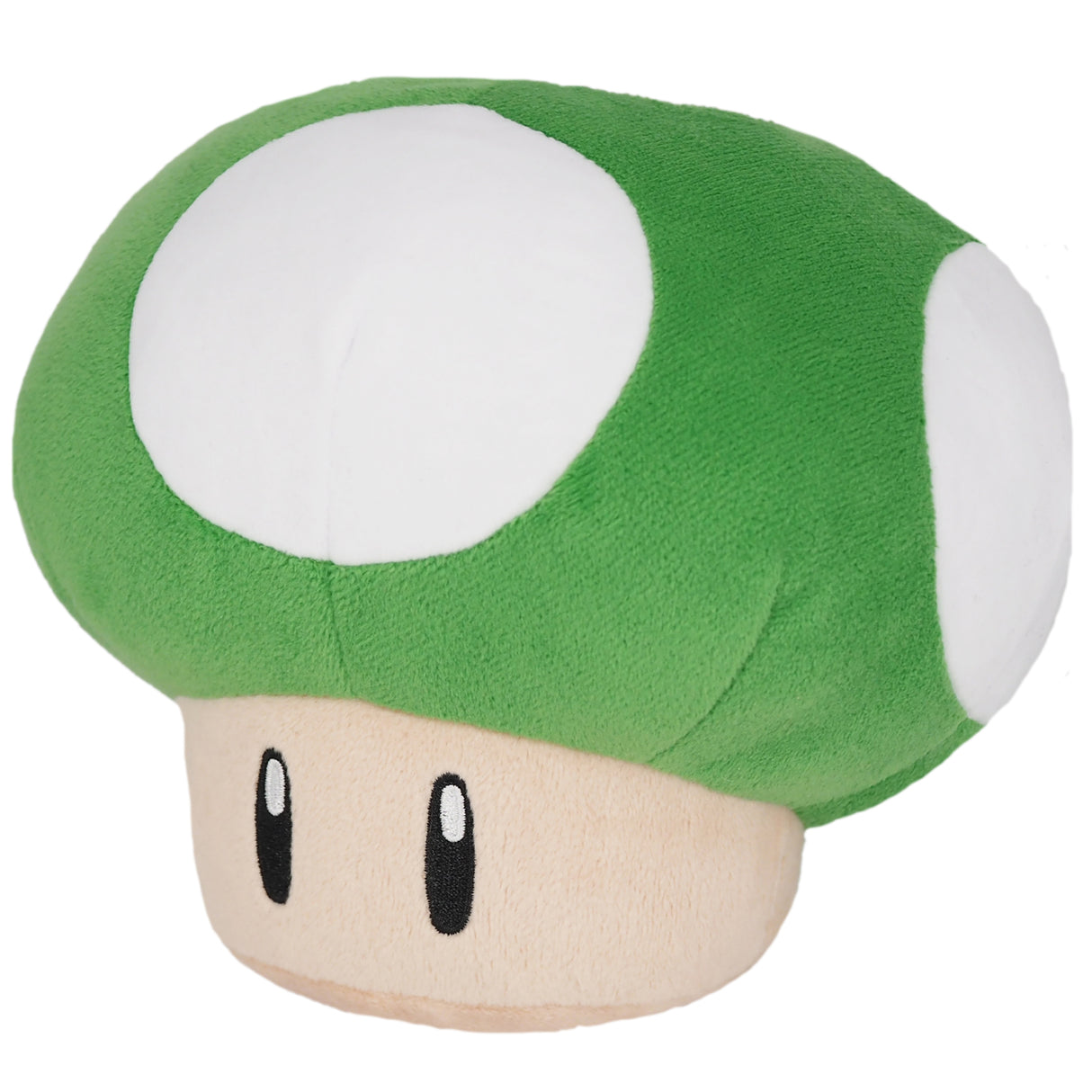 Gruener Plueschpilz aus Super Mario mit weissen Punkten