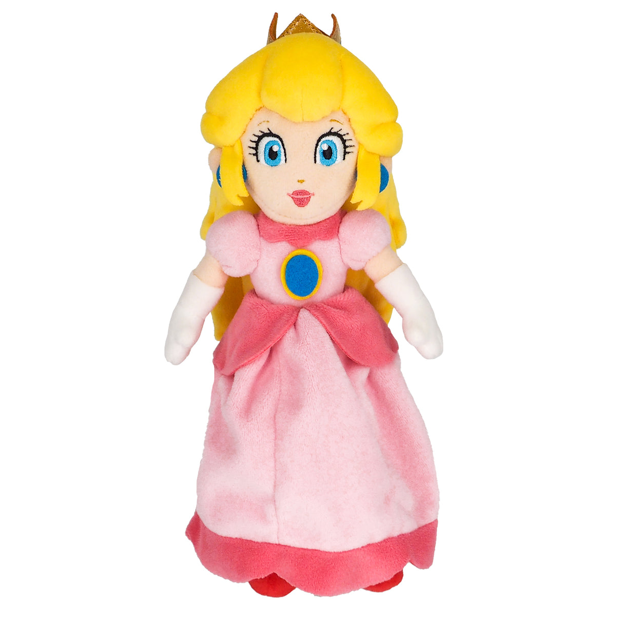 Plüschfigur Prinzessin Peach mit blonden Haaren und rosa Kleid