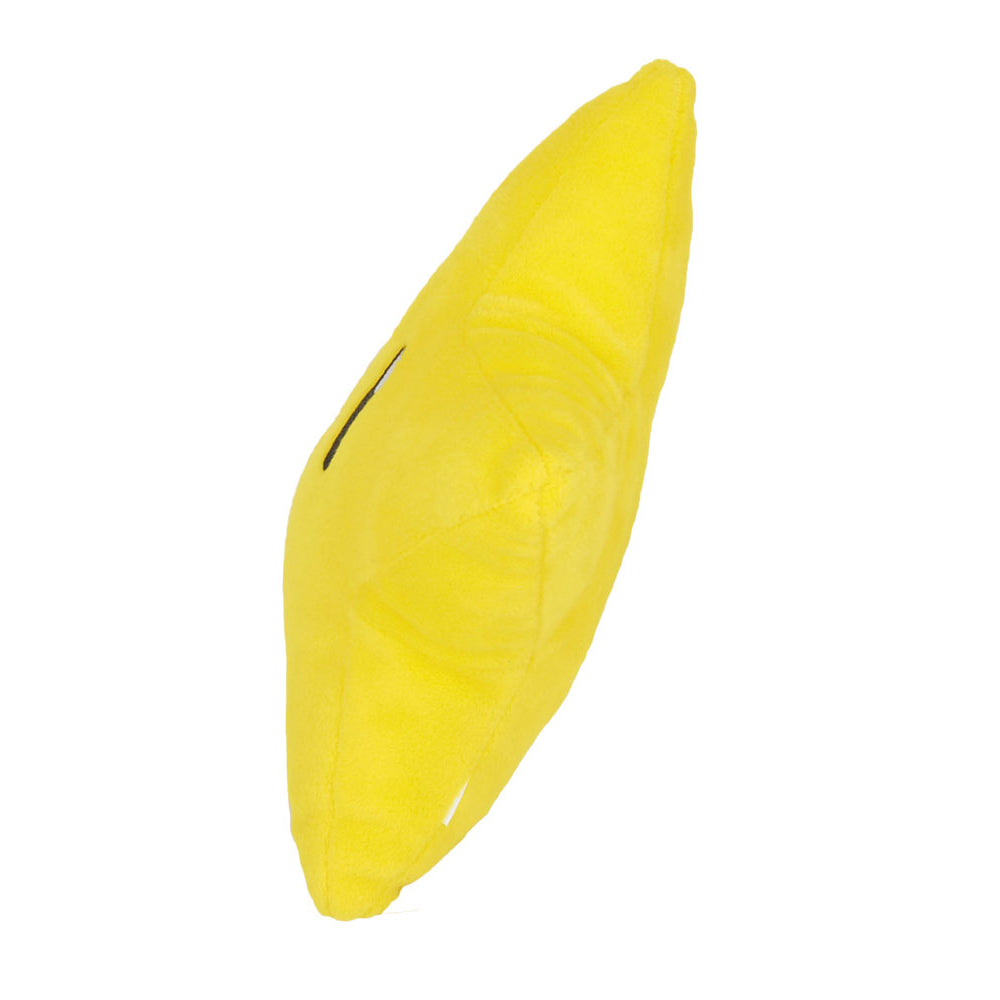 Gelbes Plüschkissen in Sternform von der Seite