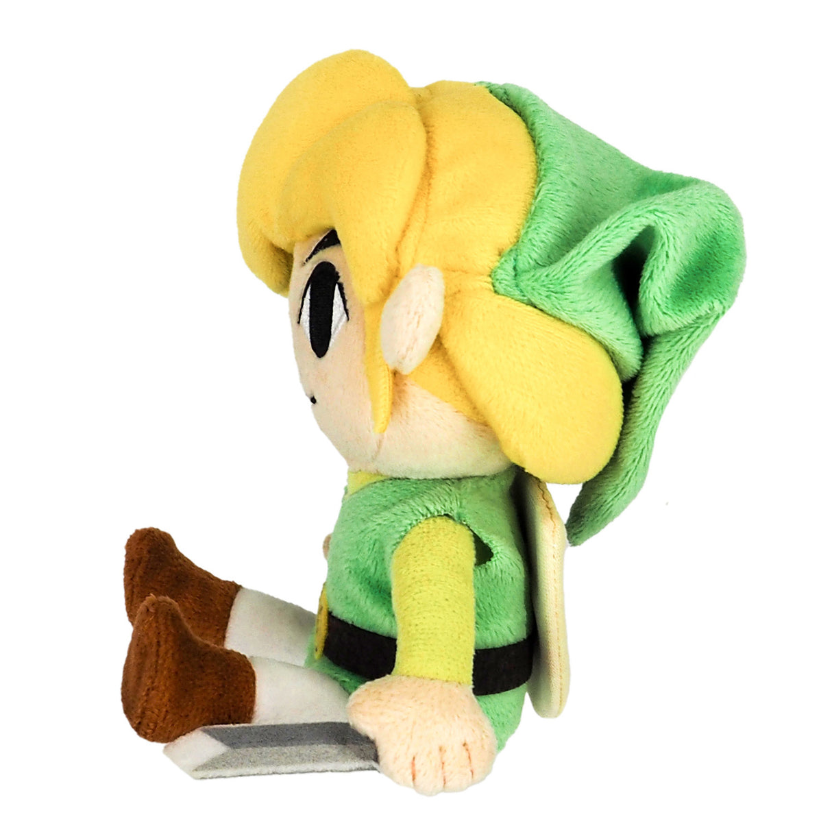 Plüschfigur von Link aus The Legend of Zelda in sitzender Position