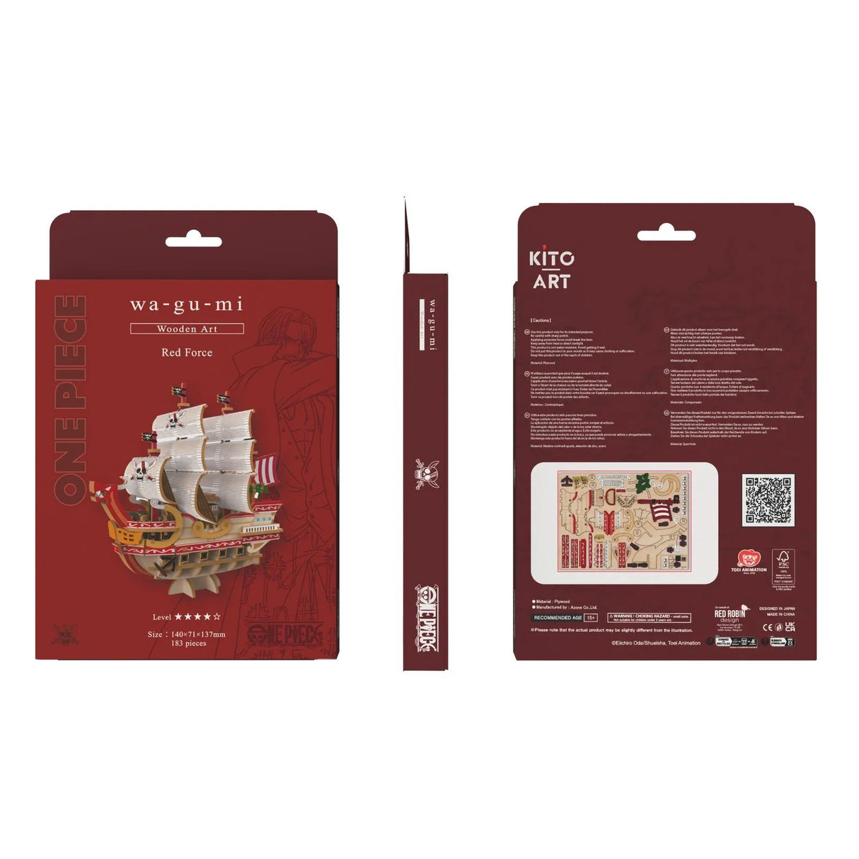 Verpackung des One Piece Red Force Holzmodellbausatzes von Kito Art