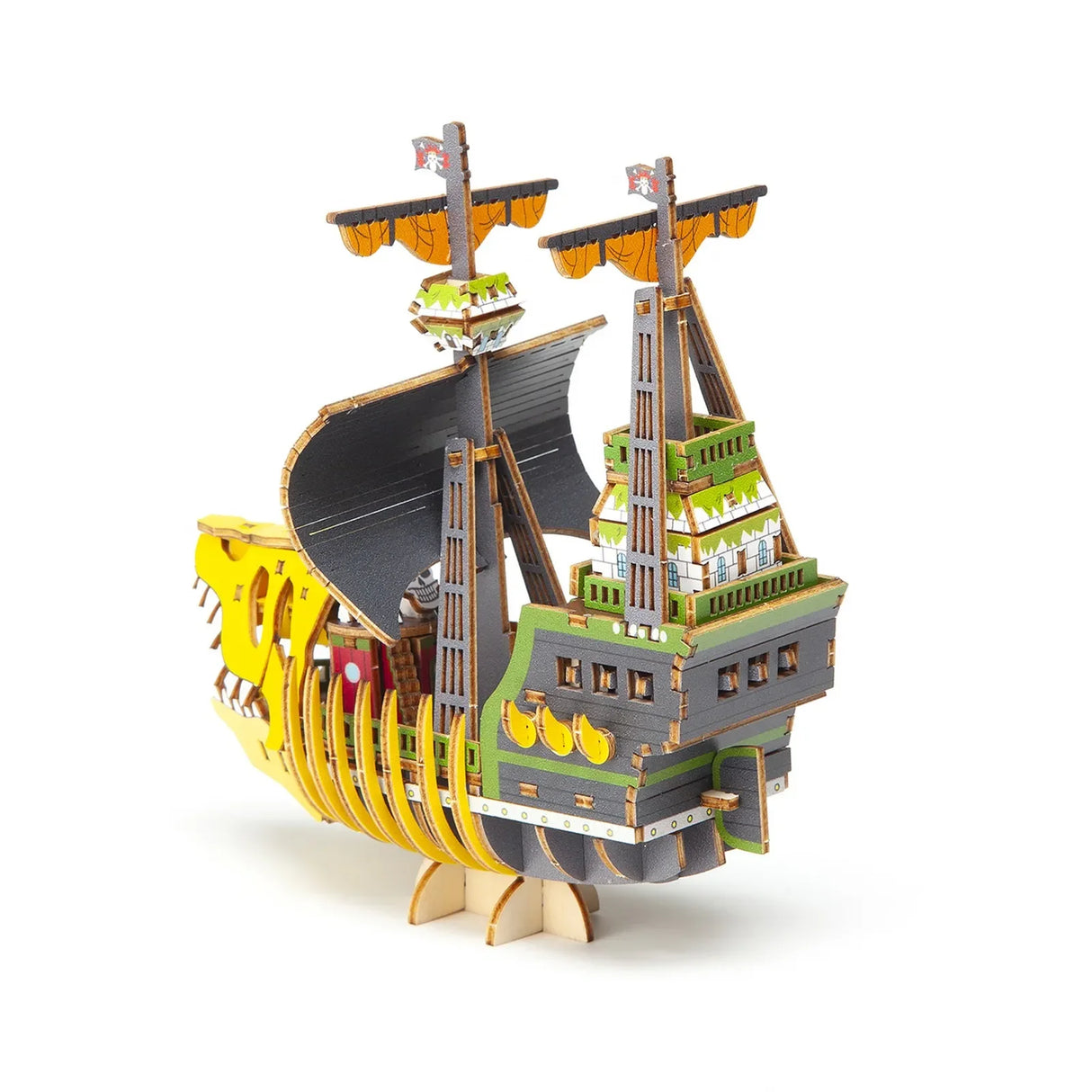 Modell eines Piratenschiffs aus Holz zum Zusammenbauen