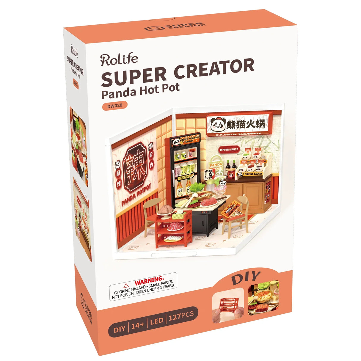 Rolife Super Creator Panda Hot Pot DIY Miniatur-Set