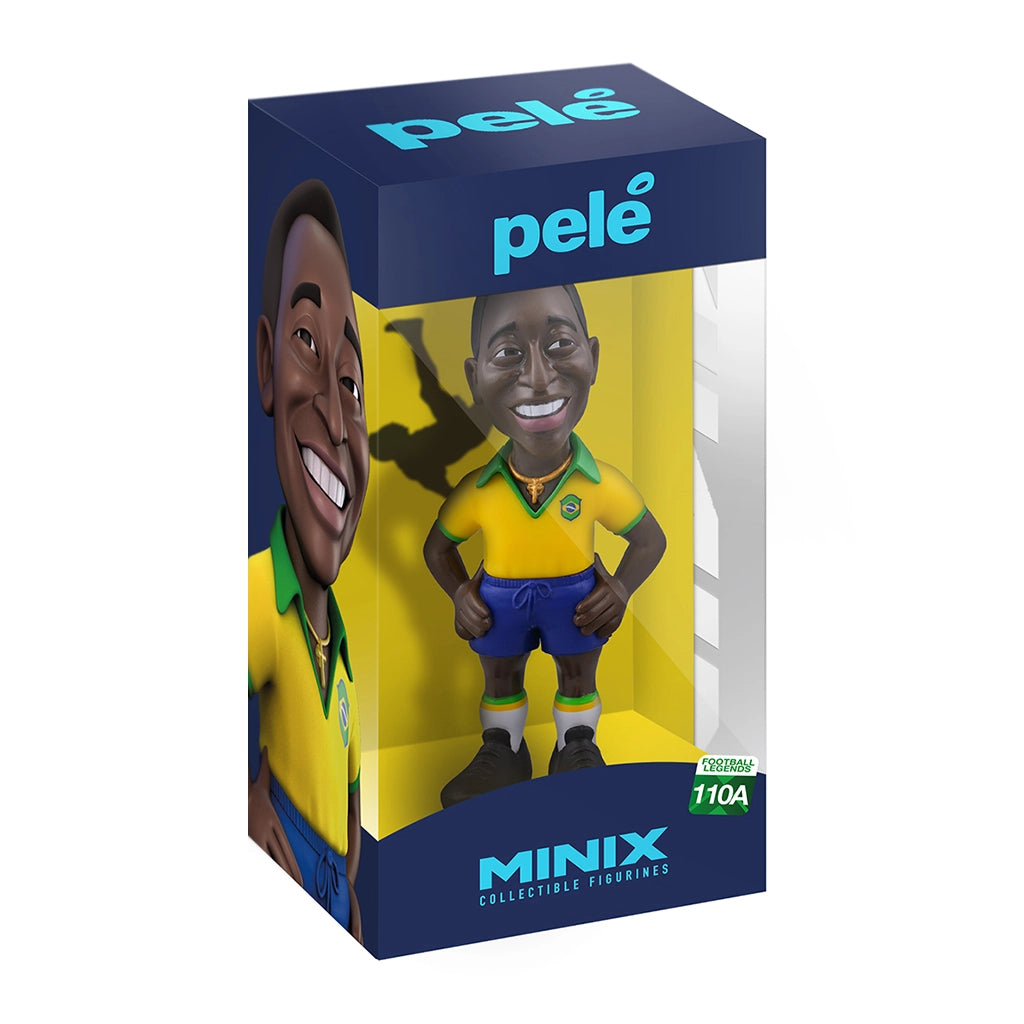 Minix Sammelfigur von Pele in brasilianischem Trikot in der Verpackung