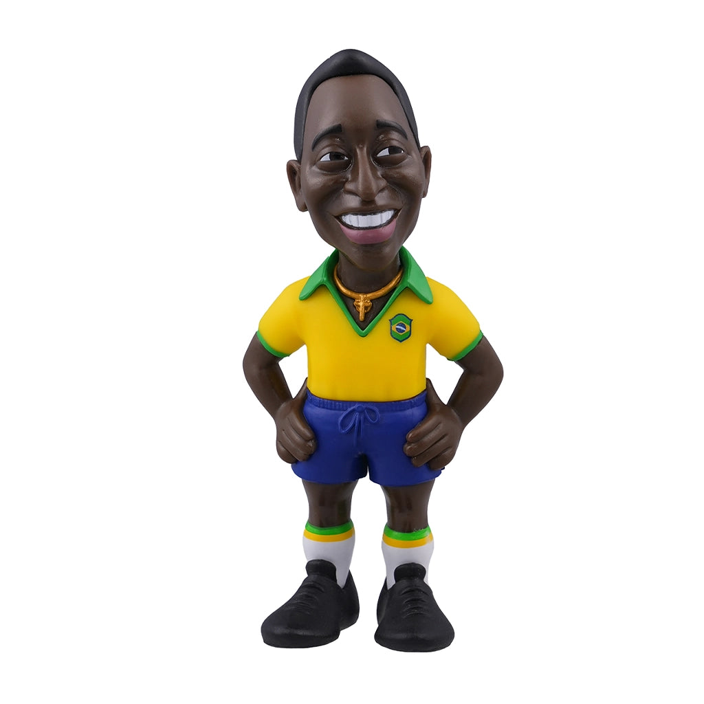 Wackelkopffigur von Pele im gelben brasilianischen Trikot und blauer Hose
