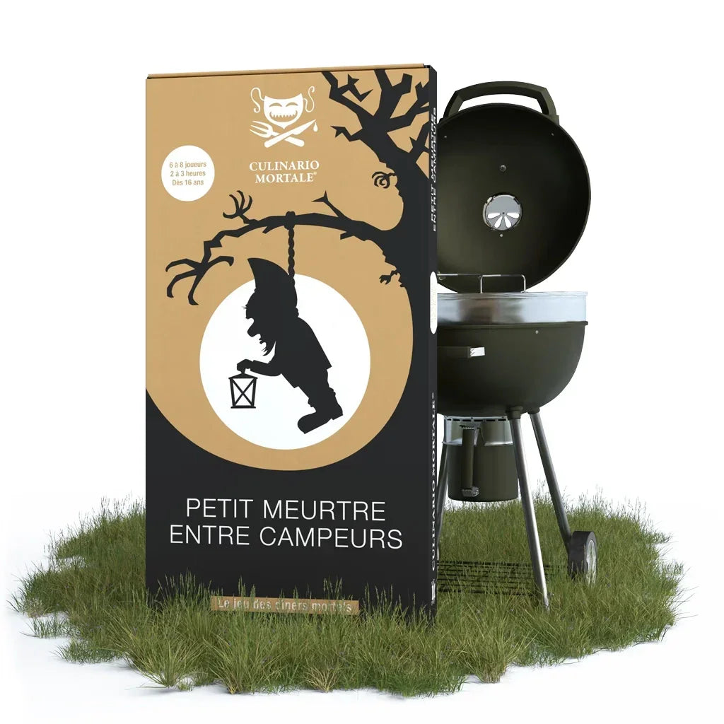 Culinaris Mortale Spielbox mit Grill auf Gras