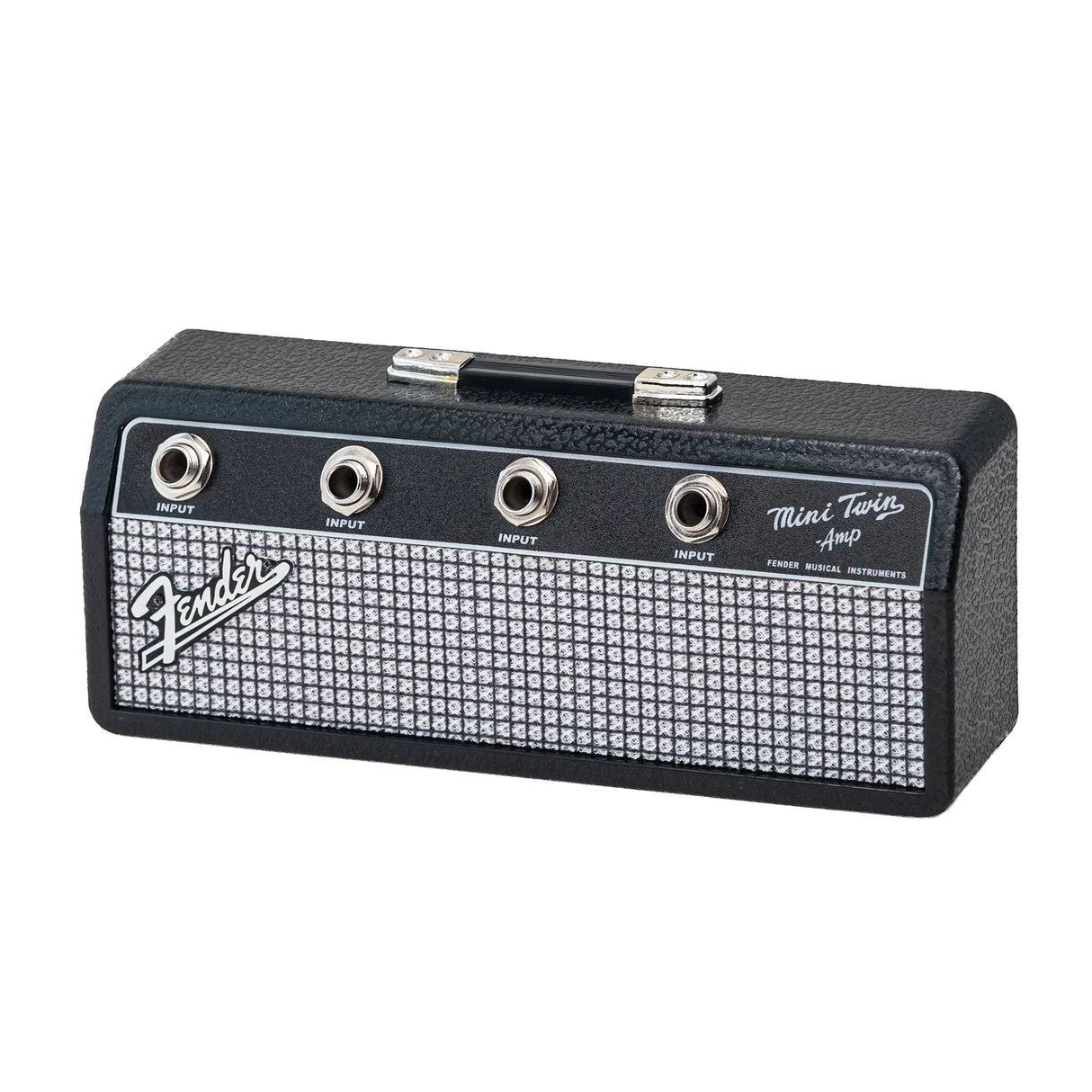 Pluginz Fender Mini Twin Amp Jack Rack Schlüsselhalter im Verstärker-Design in perspektivischer Ansicht