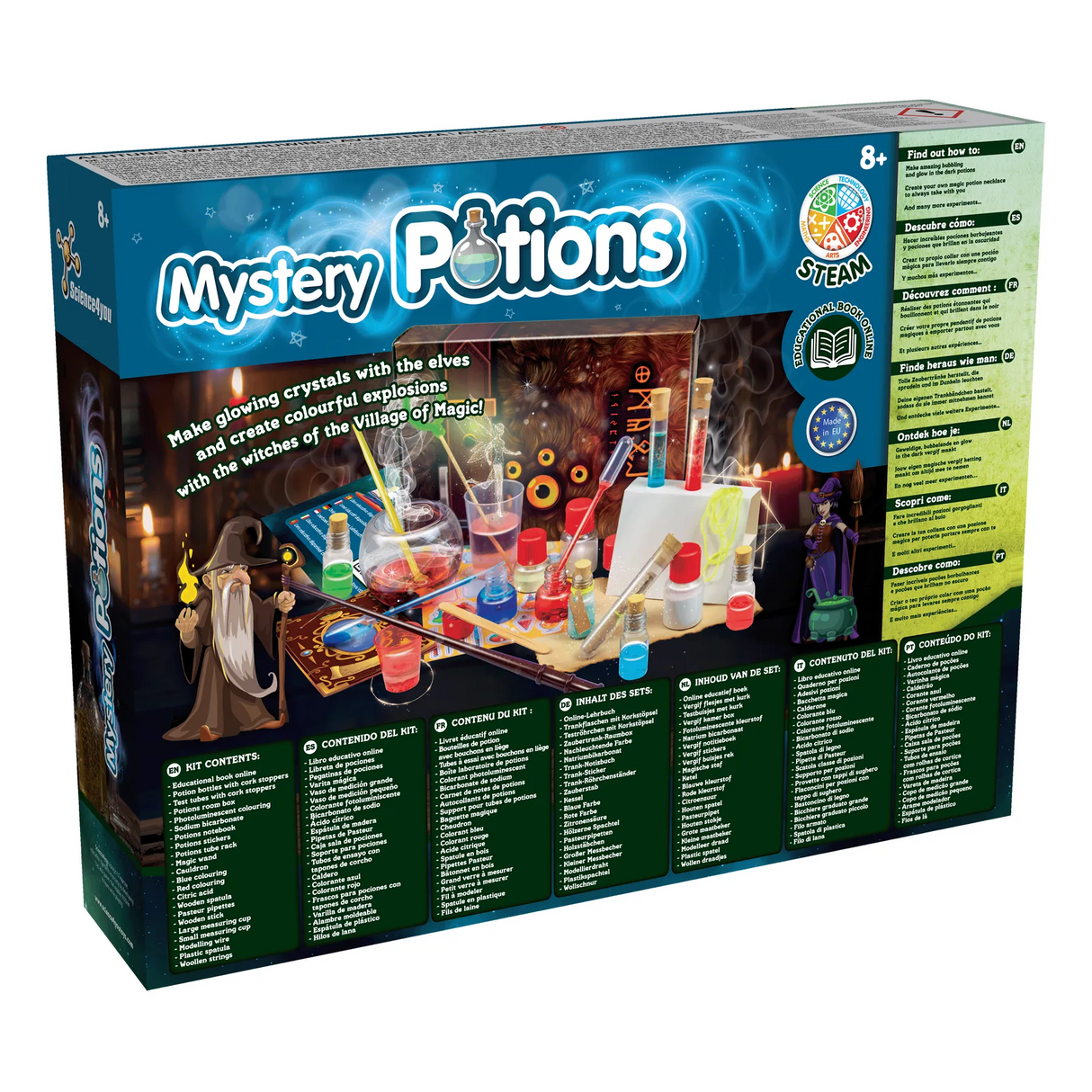 Mystery Potions Zaubertrank-Set mit Zauberer, Hexe und verschiedenen Tränken