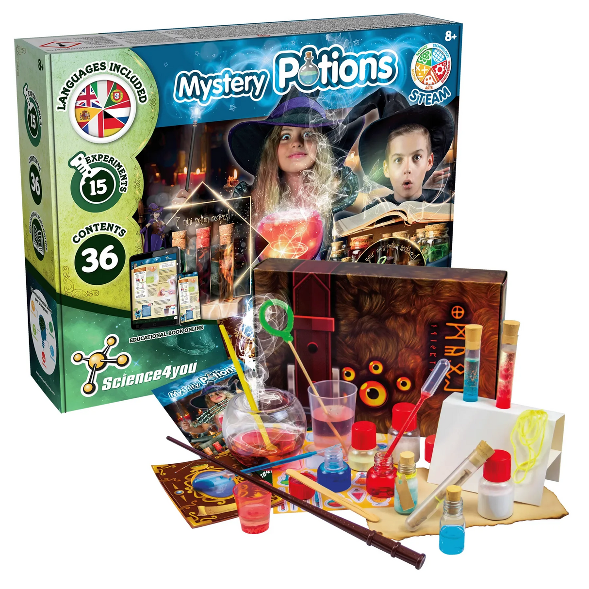 Mystery Potions Experimentierkasten mit Flaschen, Zauberstab und Reagenzgläsern