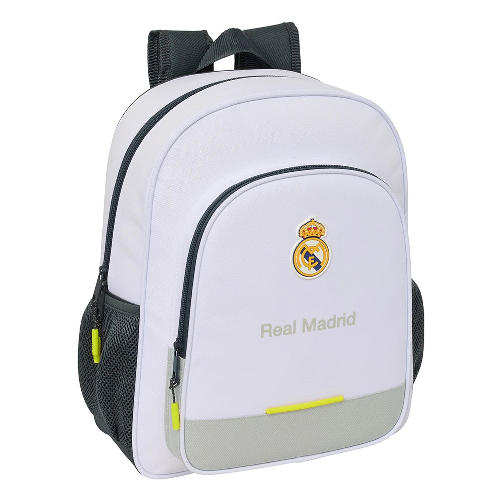 Weißer Rucksack mit Real Madrid Logo und Schriftzug