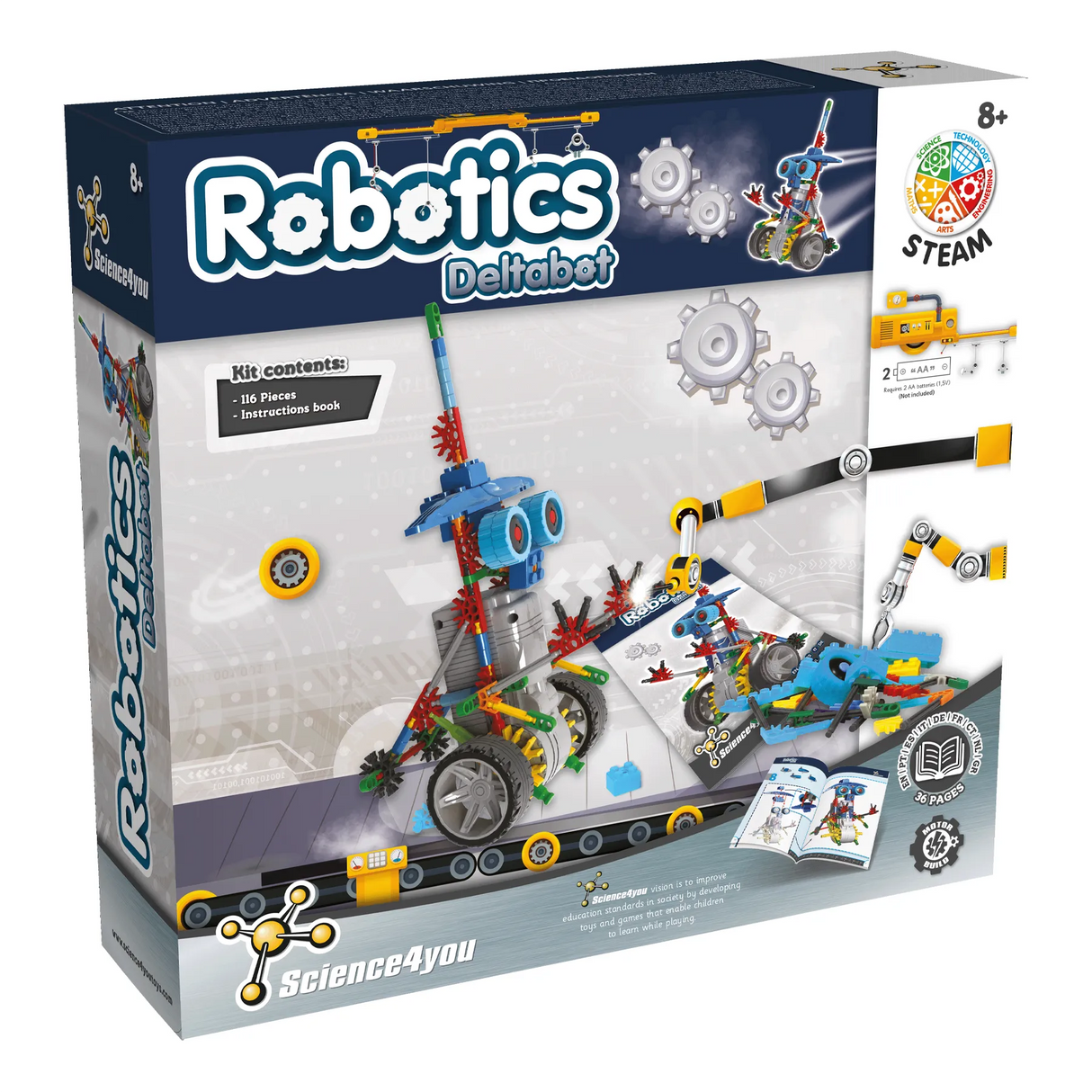 Robotics Deltabot Baukasten von Science4you mit 116 Teilen und Bauanleitung