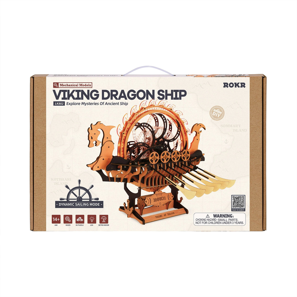 Verpackung des ROKR Wikinger Drachenschiff-Modells