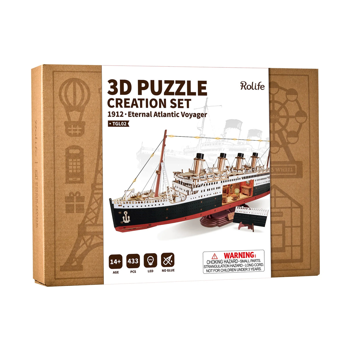 Rolife 3D Puzzle Creation Set 1912 Eternal Atlantic Voyager TGL02 Verpackung