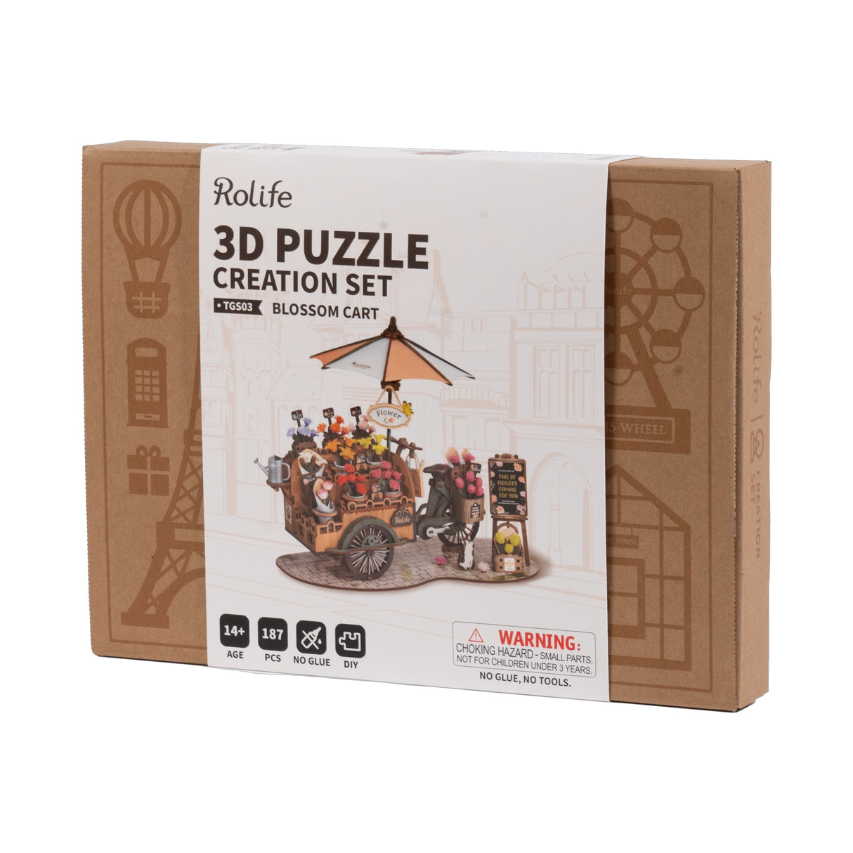 Rolife 3D Puzzle Kreationsset Blütenwagen