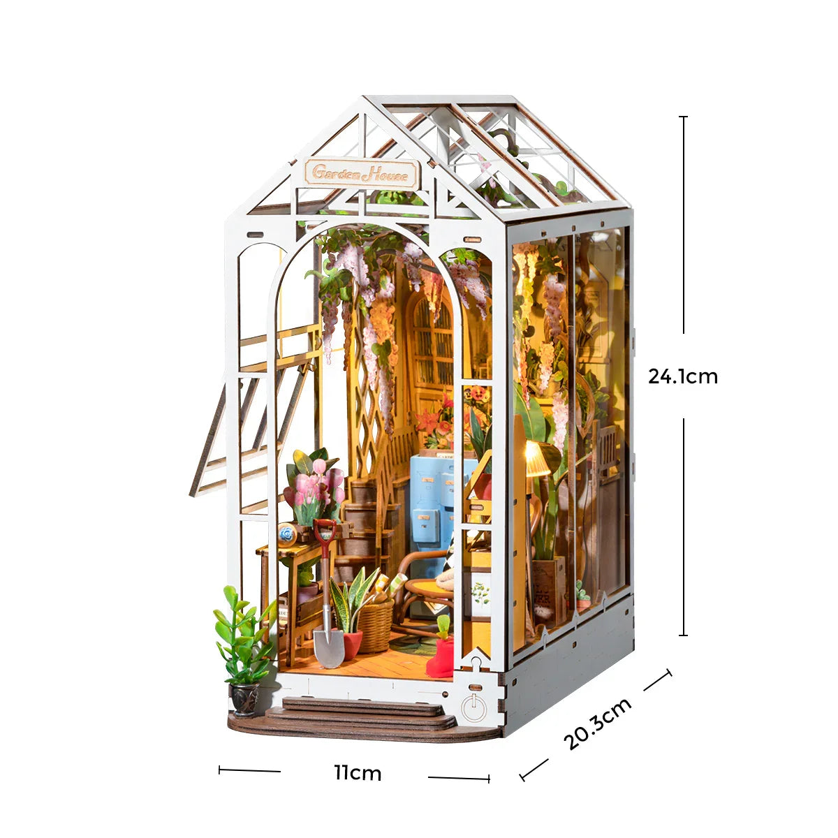 Miniatur Gewächshaus Modellbausatz mit Bemaßung