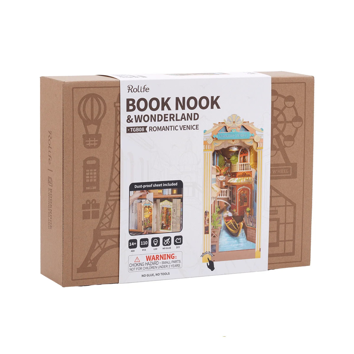 Verpackung eines Rolife Book Nook Bausatzes mit Motiv Romantic Venice