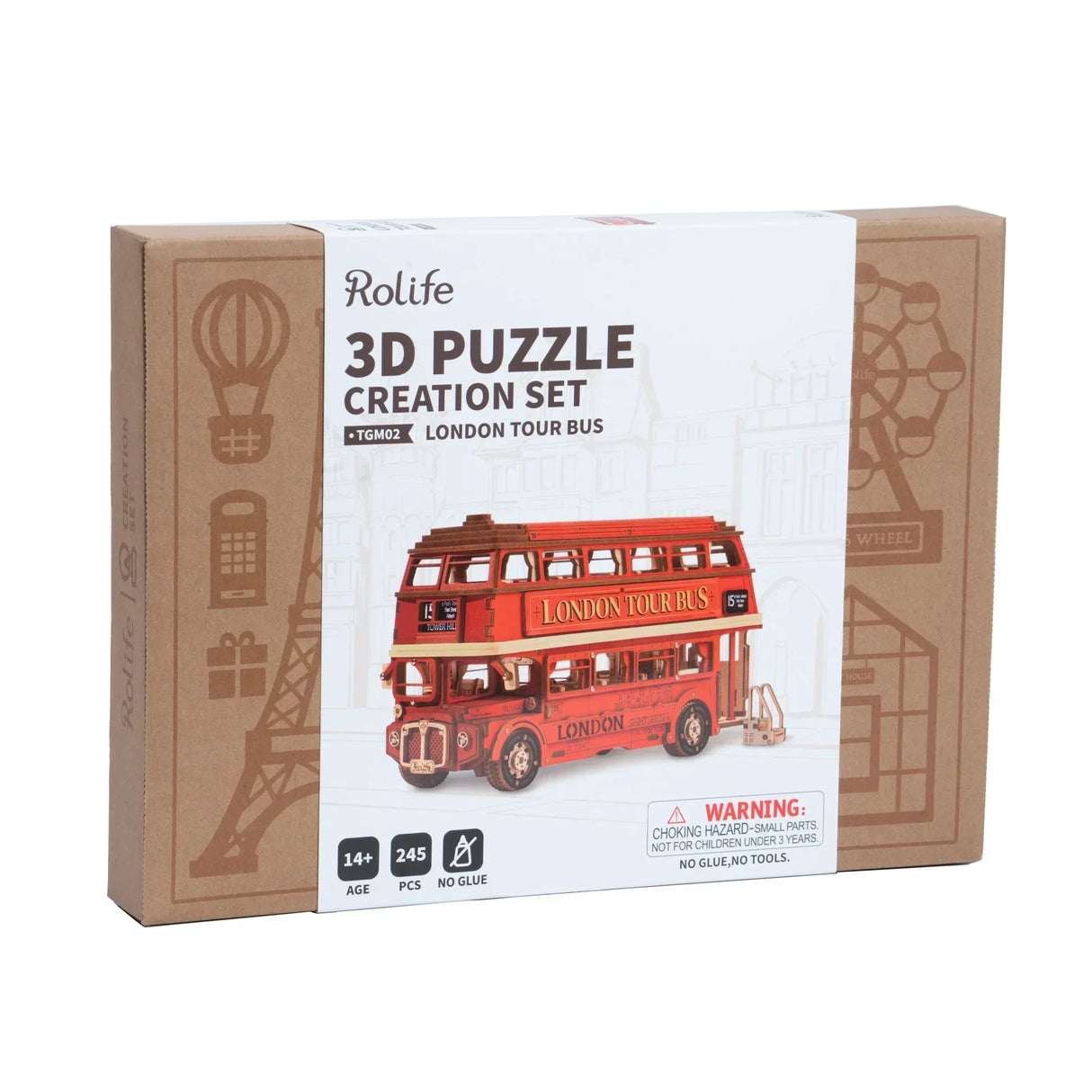 Rolife 3D Puzzle London Tour Bus Set in der Verpackung