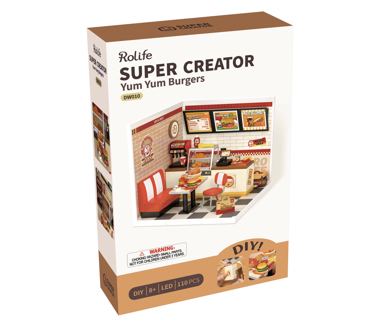 Rolife Super Creator Yum Yum Burgers Bausatz Verpackung
