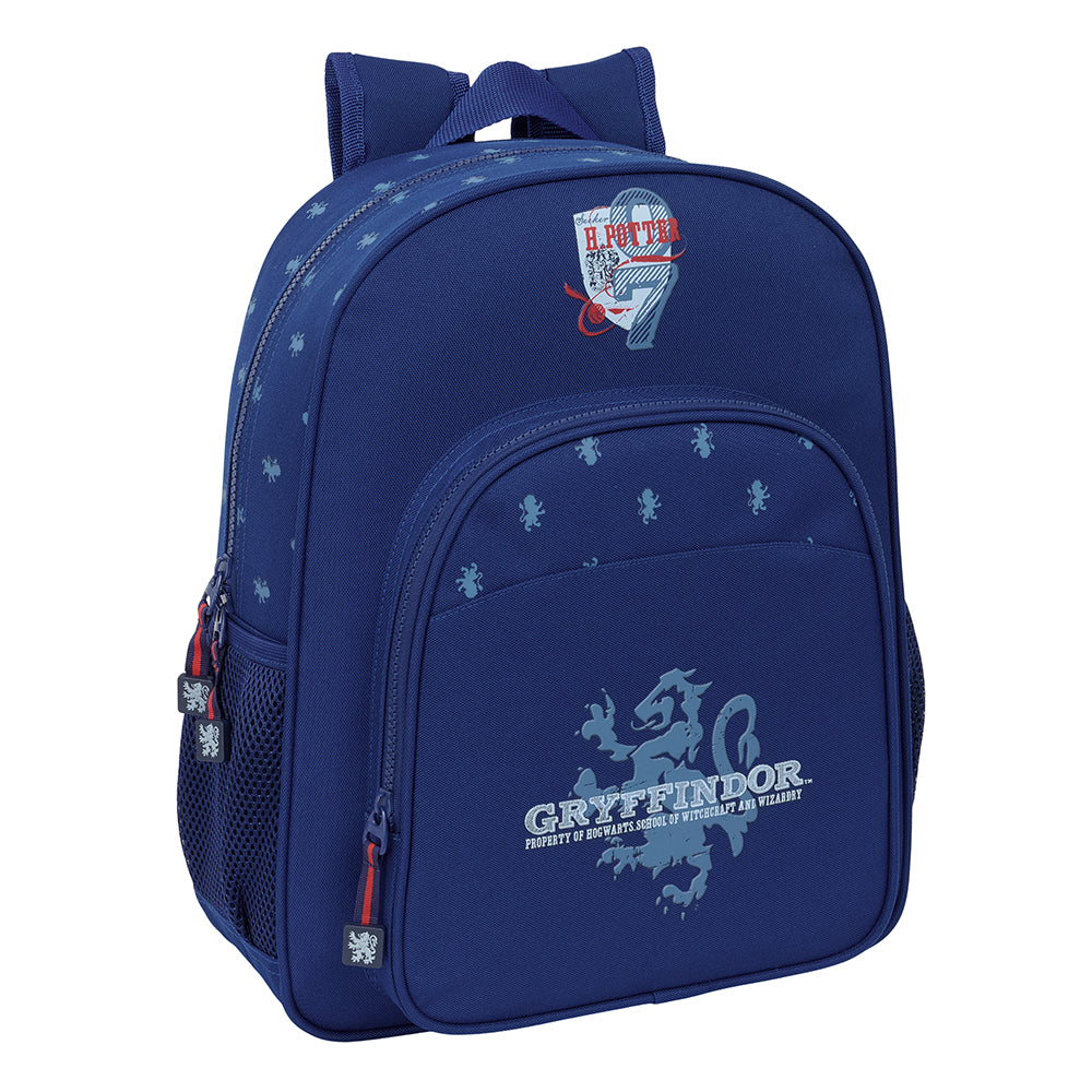 Dunkelblauer Harry Potter Gryffindor Rucksack mit Logo und Muster