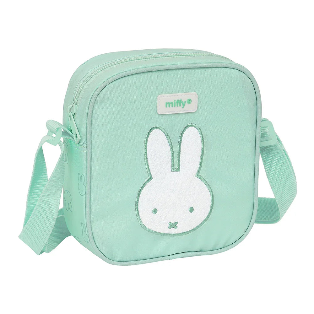 Miffy Umhängetasche in Mintgrün mit weißem Miffy-Gesicht auf der Vorderseite
