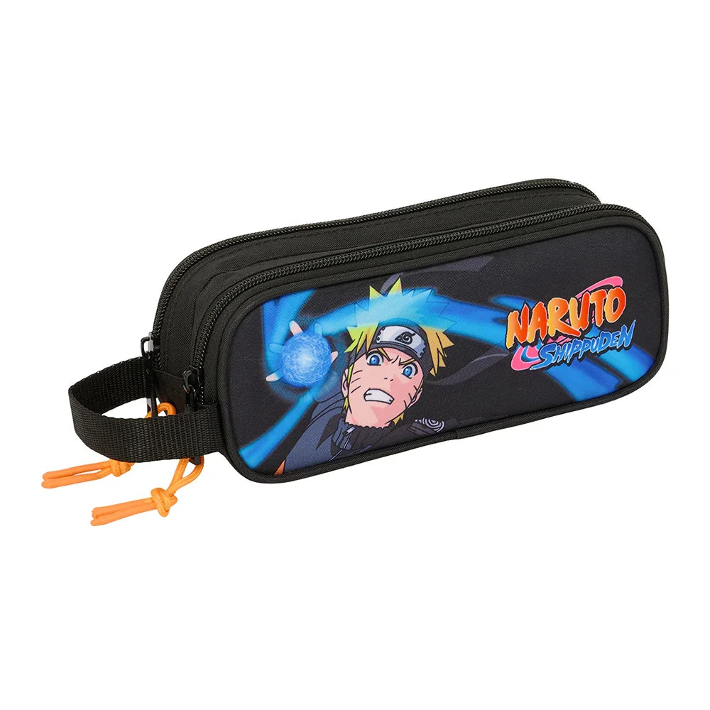 Schwarzes Federmäppchen mit Naruto Shippuden-Aufdruck