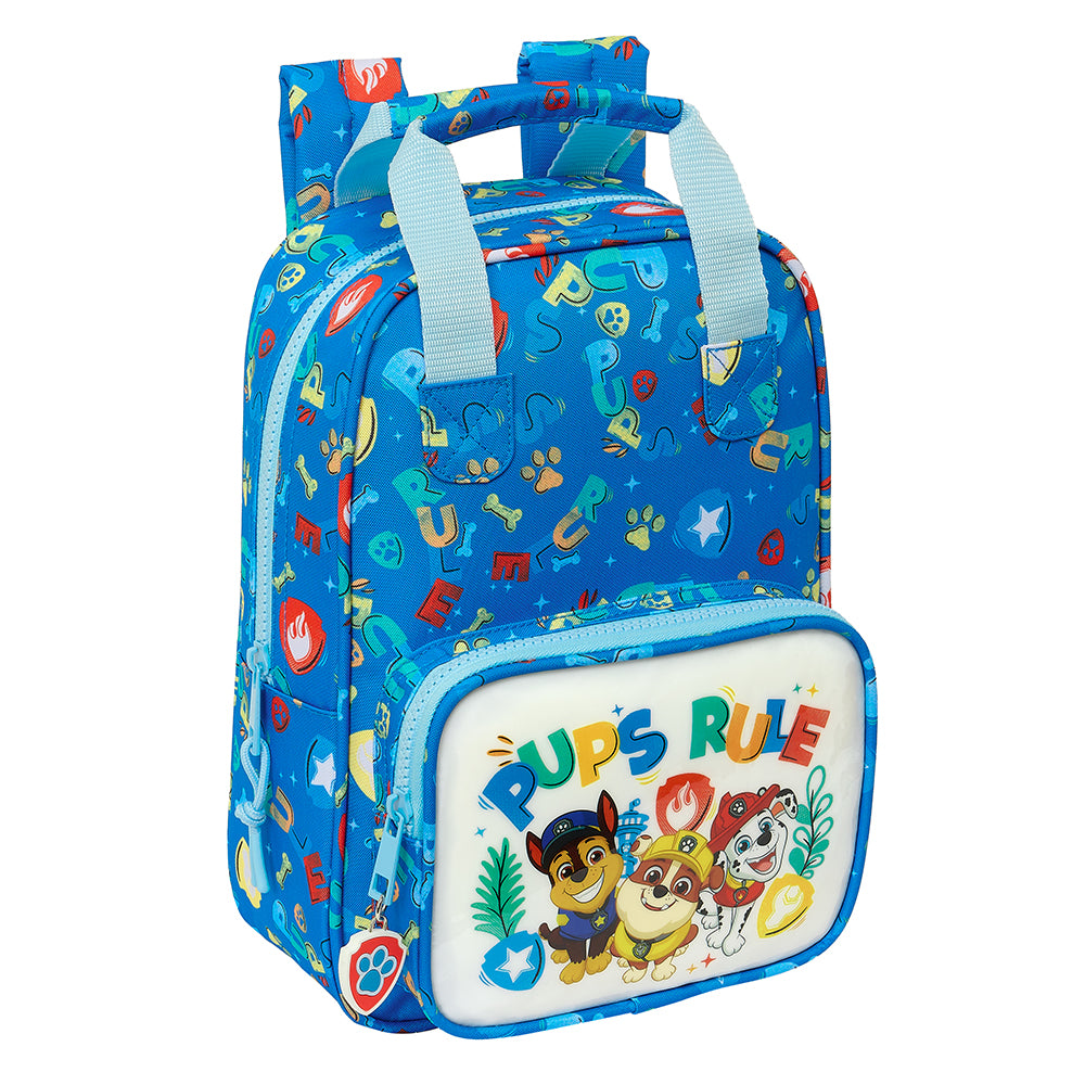 Blauer Paw Patrol Rucksack mit Pups Rule Aufdruck und Hundemotiven