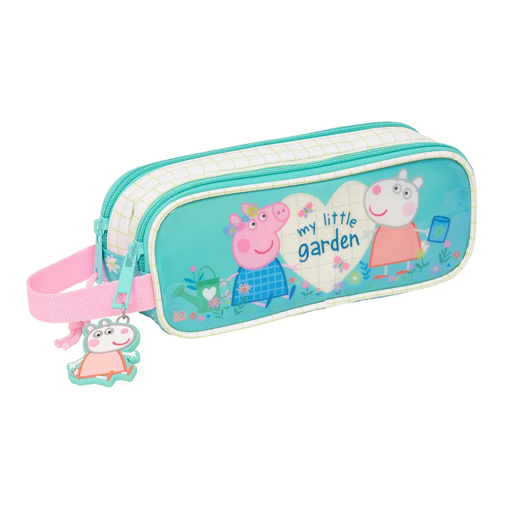 Peppa Wutz Federmäppchen mit Peppa und Suzy Schaf im Garten