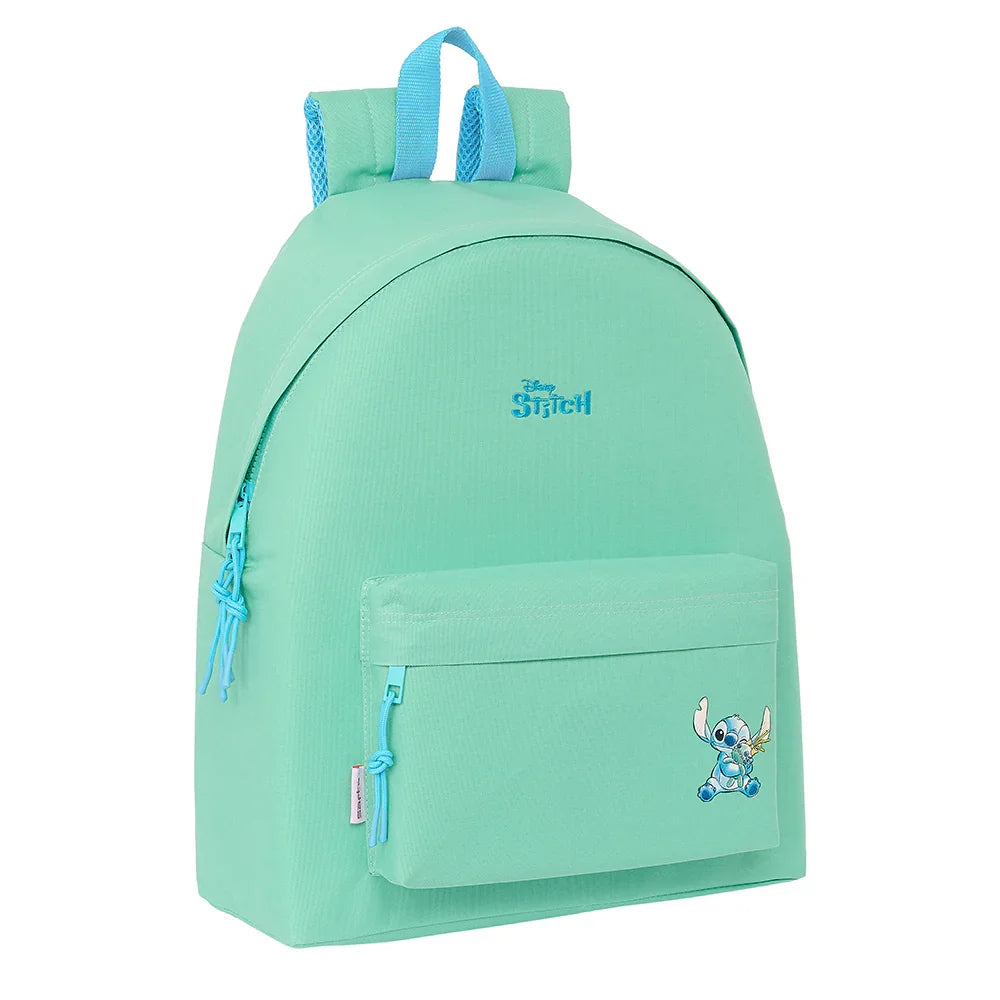 Mintgrüner Rucksack mit Stitch-Motiv und Reißverschlüssen