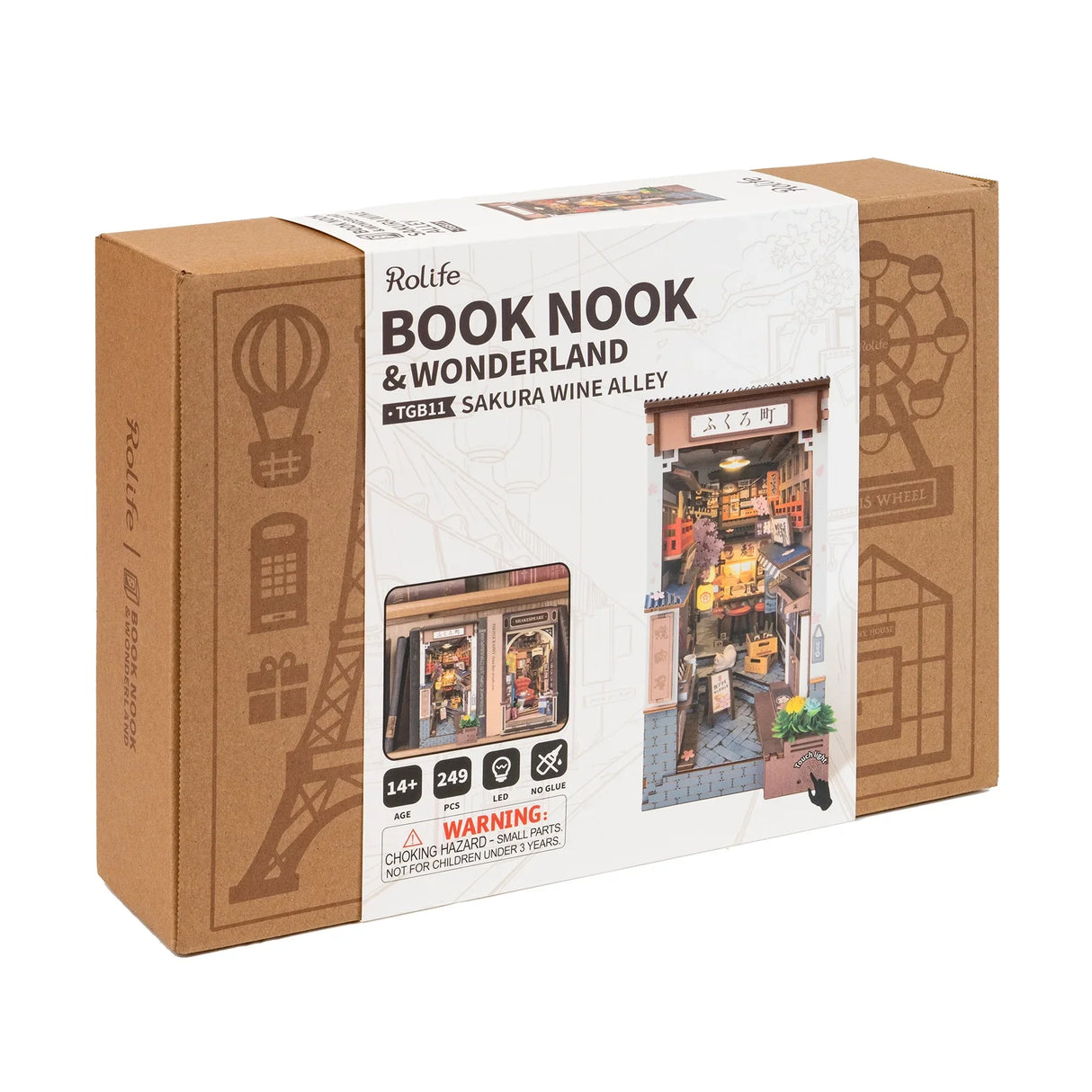 Rolife Book Nook & Wonderland TGB11 Sakura Wine Alley Modellbausatz in Kartonverpackung