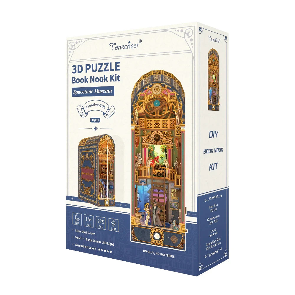 Verpackung des 3D-Puzzle-Bücherregal-Kits Spacetime Museum