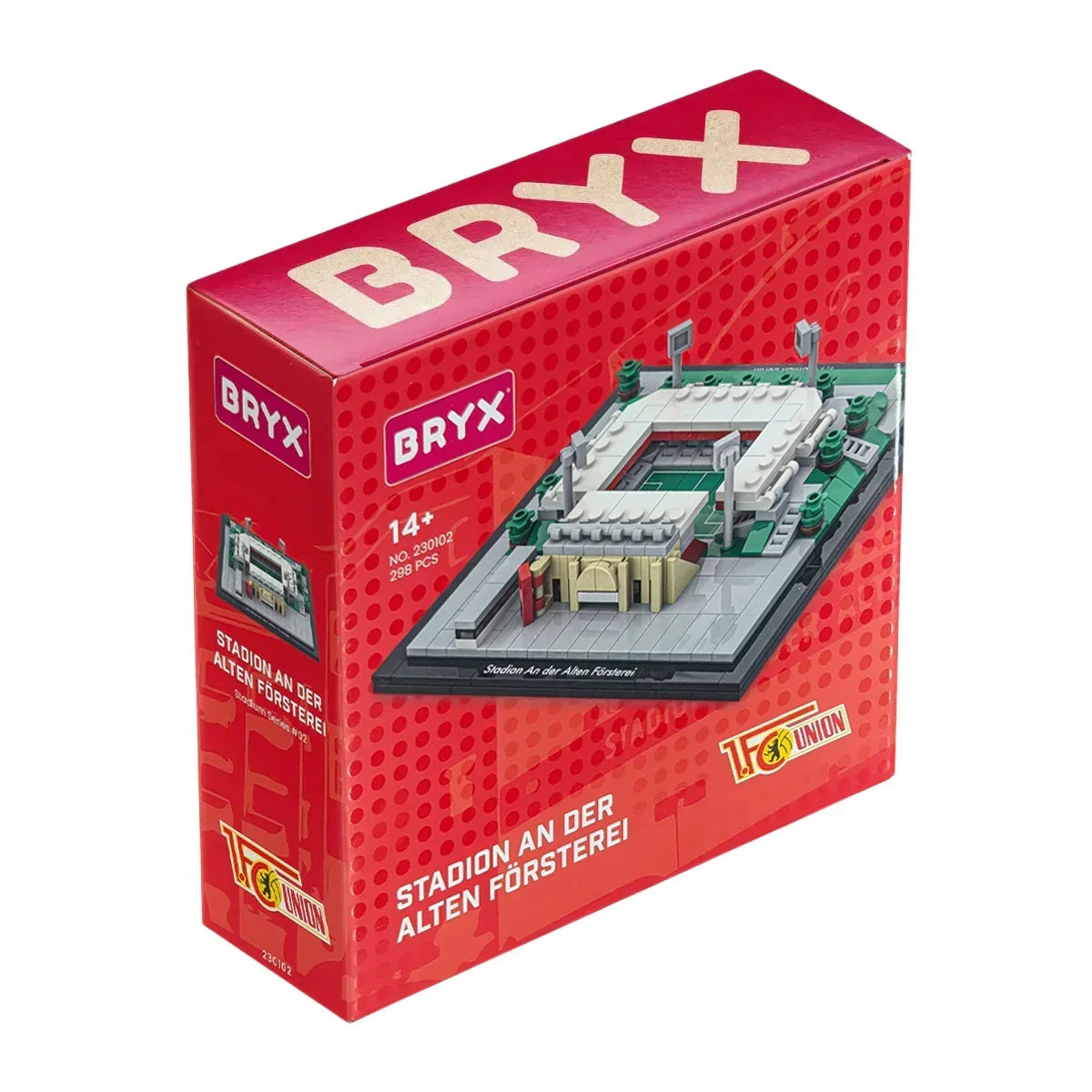 Rote BRYX-Box mit Modell des Stadions An der Alten Försterei