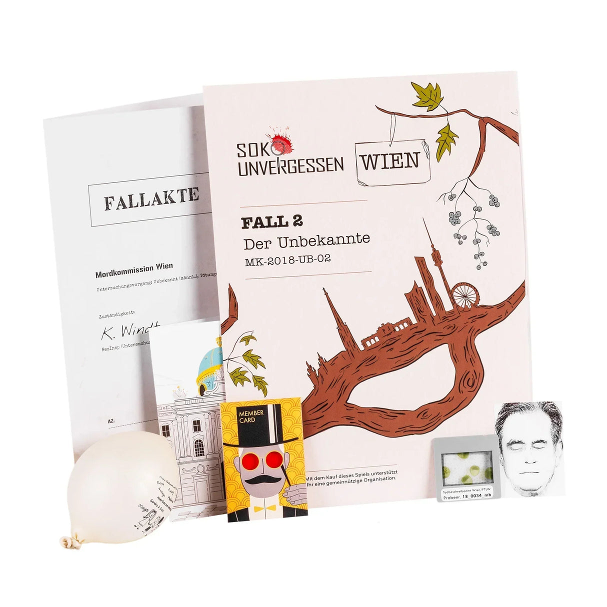 Spielmaterial Soko Unvergessen Wien Fall 2 mit Fallakte und Zubehör