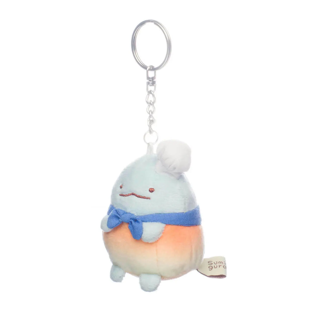 Sumikko Gurashi Plüsch-Schlüsselanhänger mit Kochmütze und blauem Schal