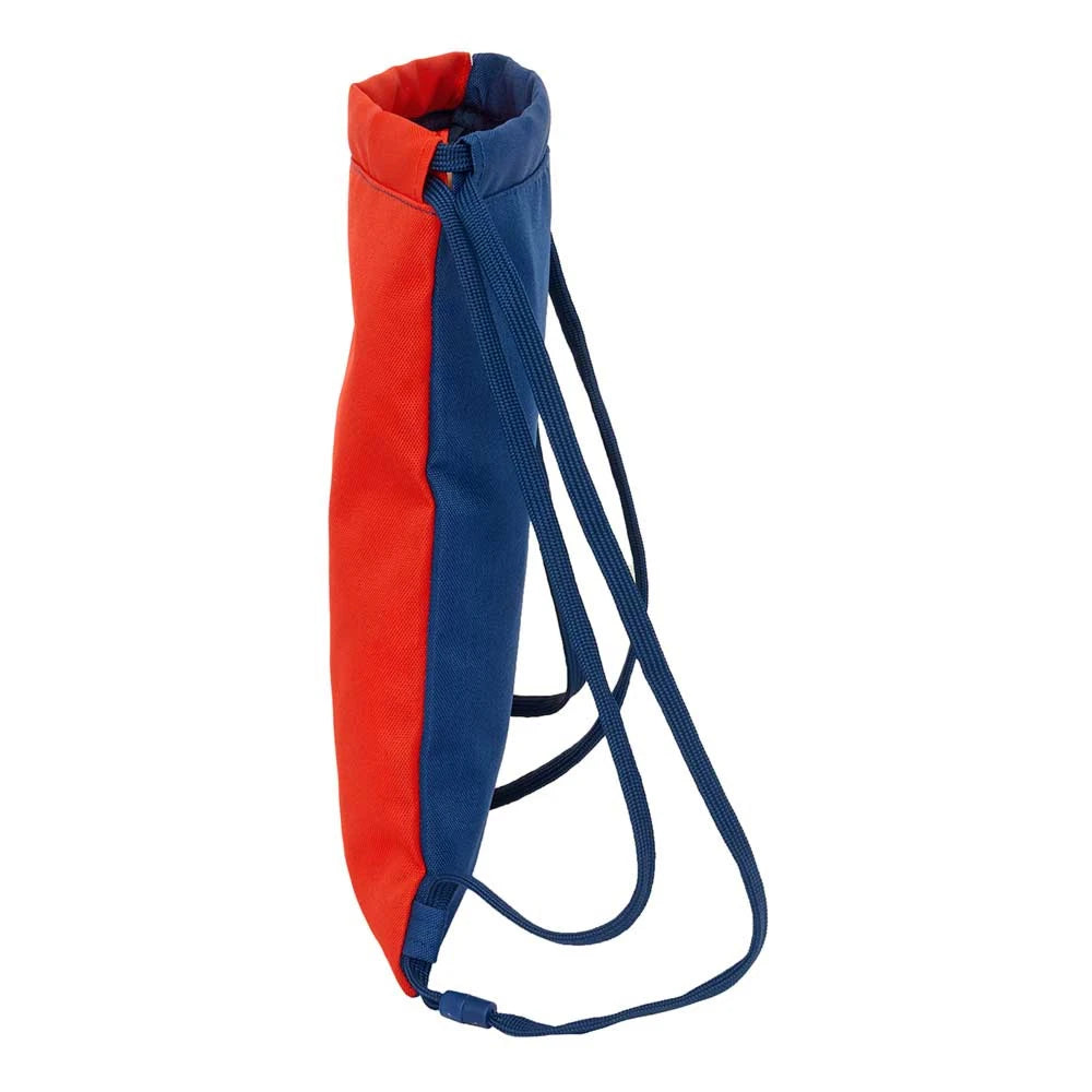 Roter und blauer Turnbeutel mit Kordelzugverschluss